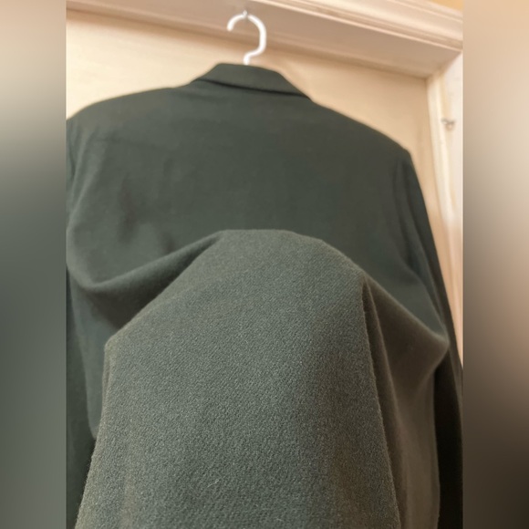 Sag Harbor Elegant Dark Green Oversized Wool Blazer Shoulder Pads Size 14 - Picture 8 of 8
